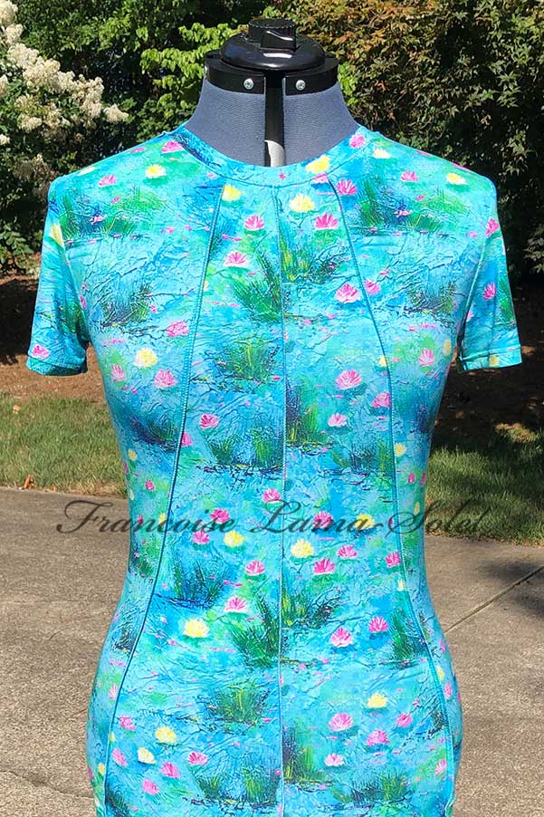 Unique Handmade Womens Turquoise Floral Modern Short Sleeve Top – Water ...