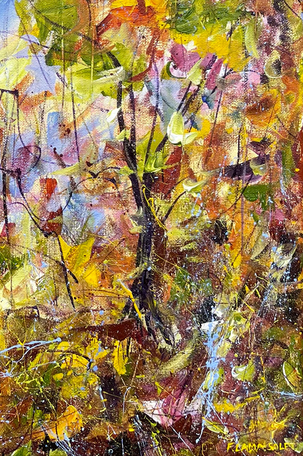 Original Acrylic Abstract Landscape Painting of a Forest in the Fall ...